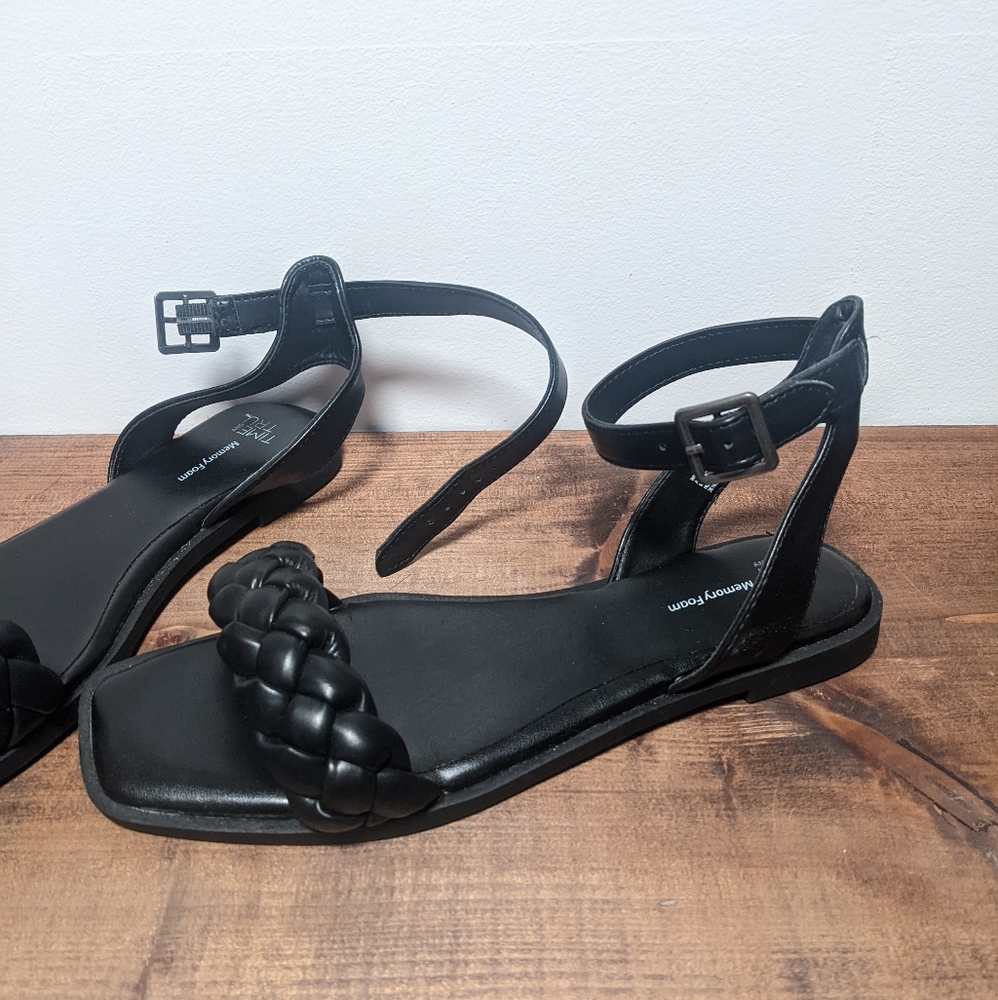 Black braided sandals